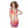 Mandala Chakras Aura Print Sleeveless Bodycon Dress