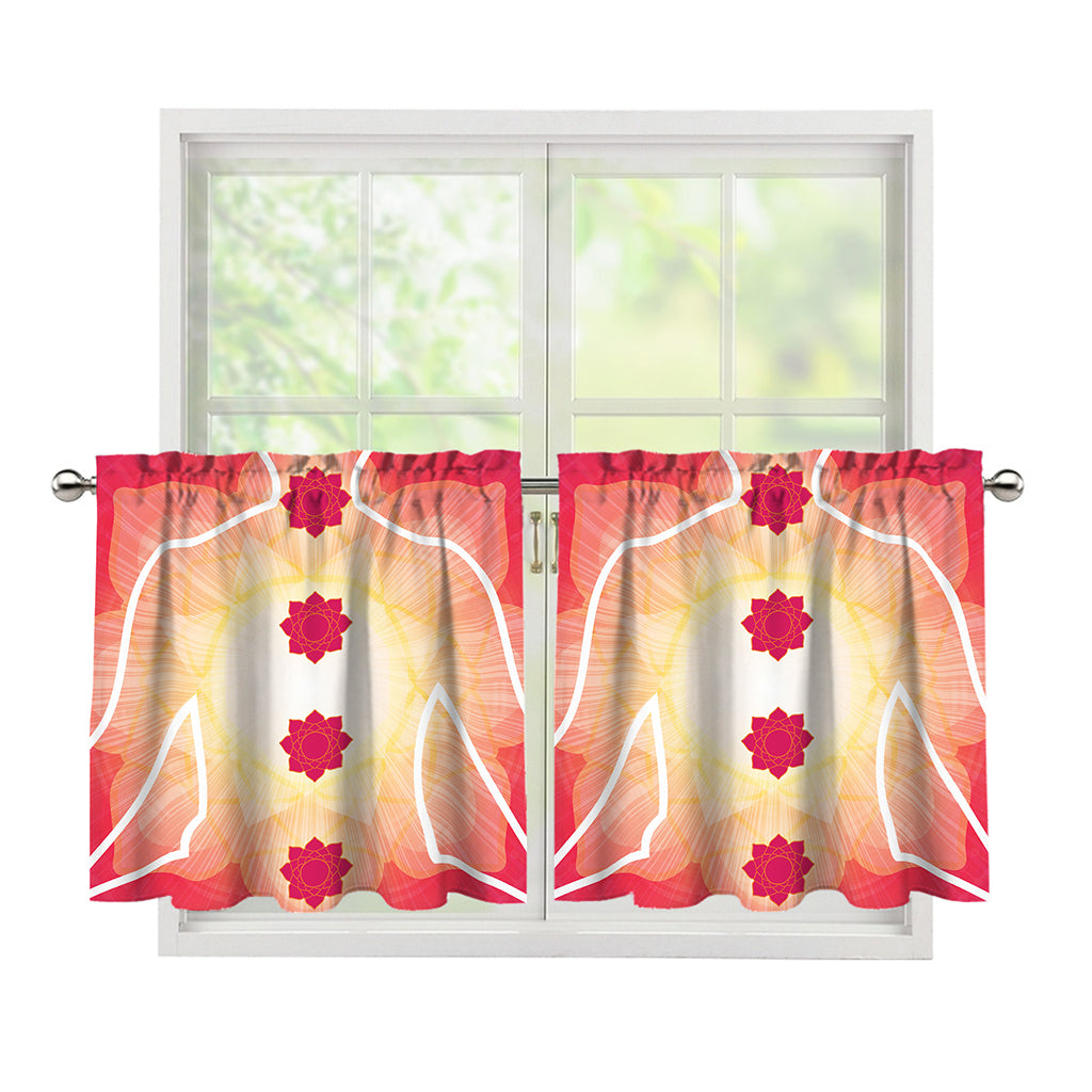 Mandala Chakras Aura Print Tier Curtains
