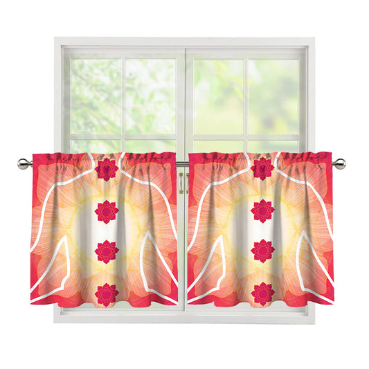 Mandala Chakras Aura Print Tier Curtains