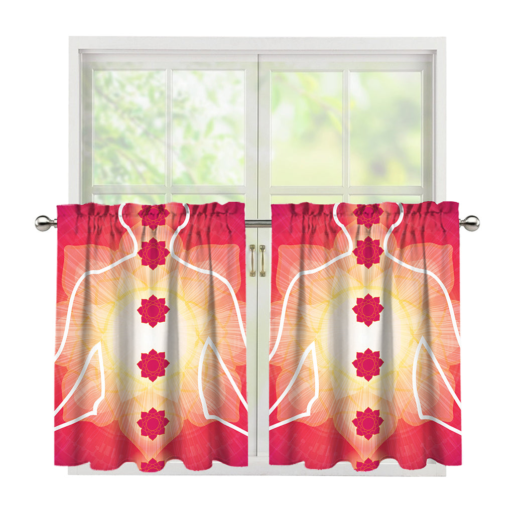 Mandala Chakras Aura Print Tier Curtains