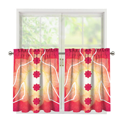 Mandala Chakras Aura Print Tier Curtains