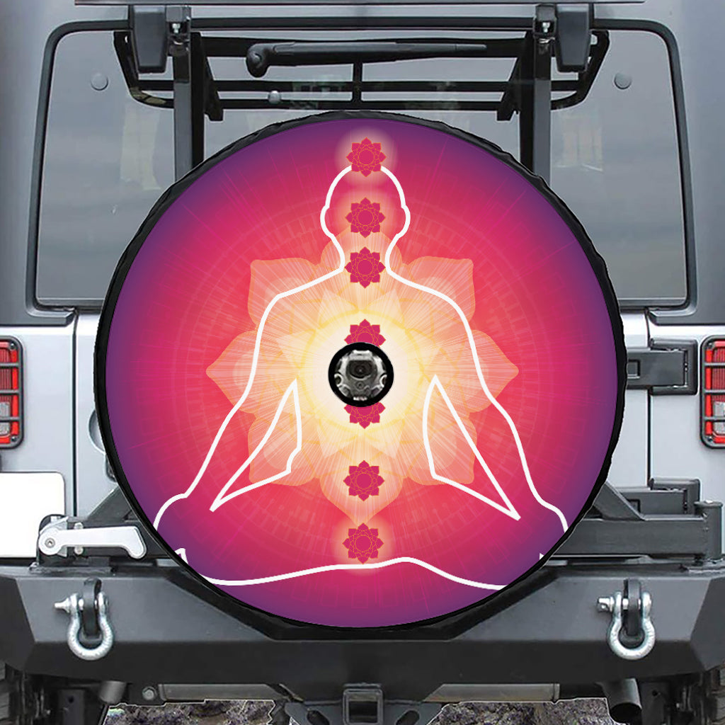 Mandala Chakras Aura Print Tire Cover With Camera Hole