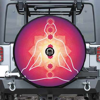 Mandala Chakras Aura Print Tire Cover With Camera Hole