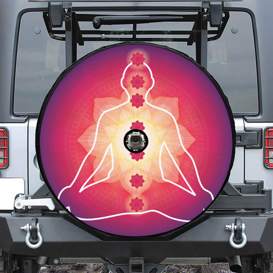 Mandala Chakras Aura Print Tire Cover With Camera Hole