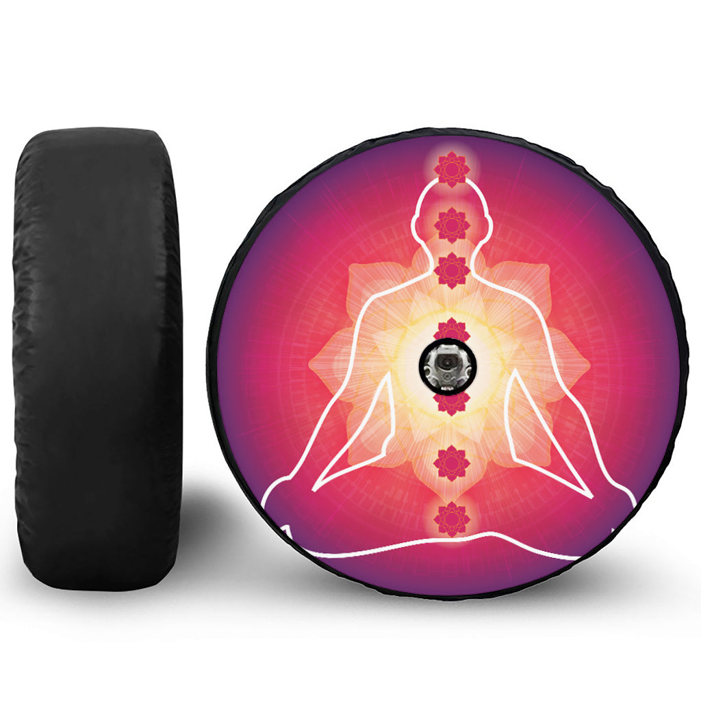 Mandala Chakras Aura Print Tire Cover With Camera Hole