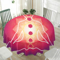 Mandala Chakras Aura Print Waterproof Round Tablecloth