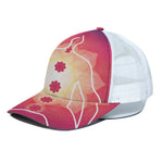 Mandala Chakras Aura Print White Mesh Trucker Cap