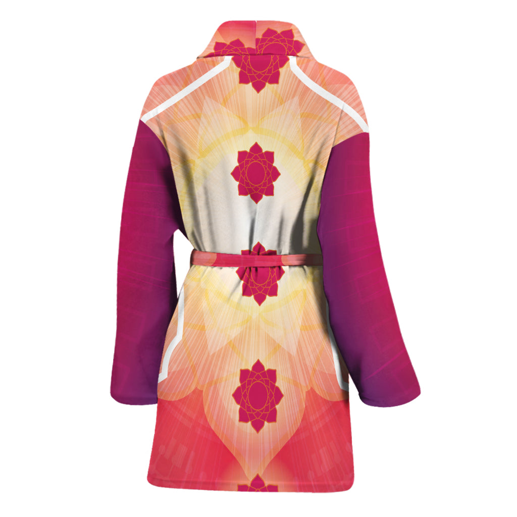 Mandala Chakras Aura Print Women's Bathrobe