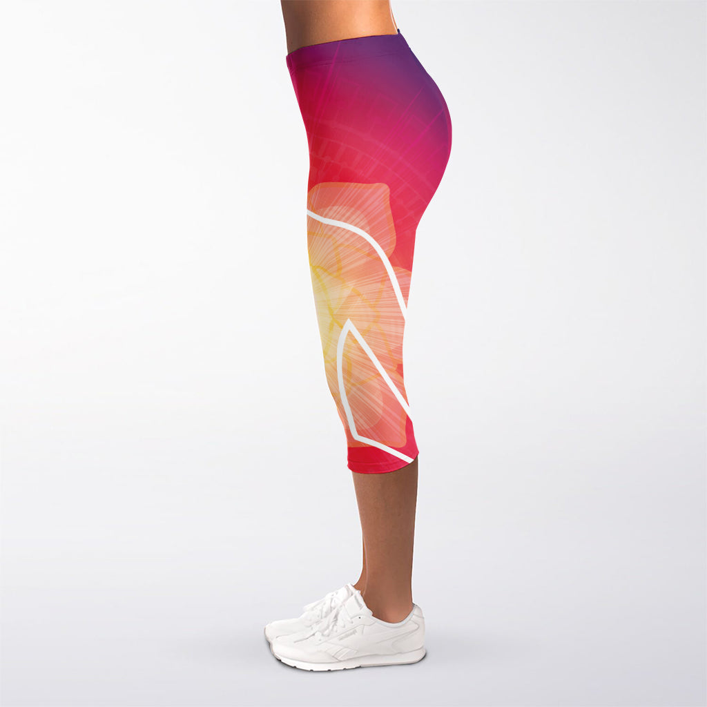 Mandala Chakras Aura Print Women's Capri Leggings