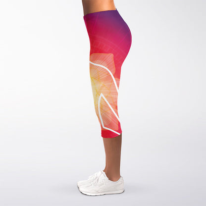 Mandala Chakras Aura Print Women's Capri Leggings