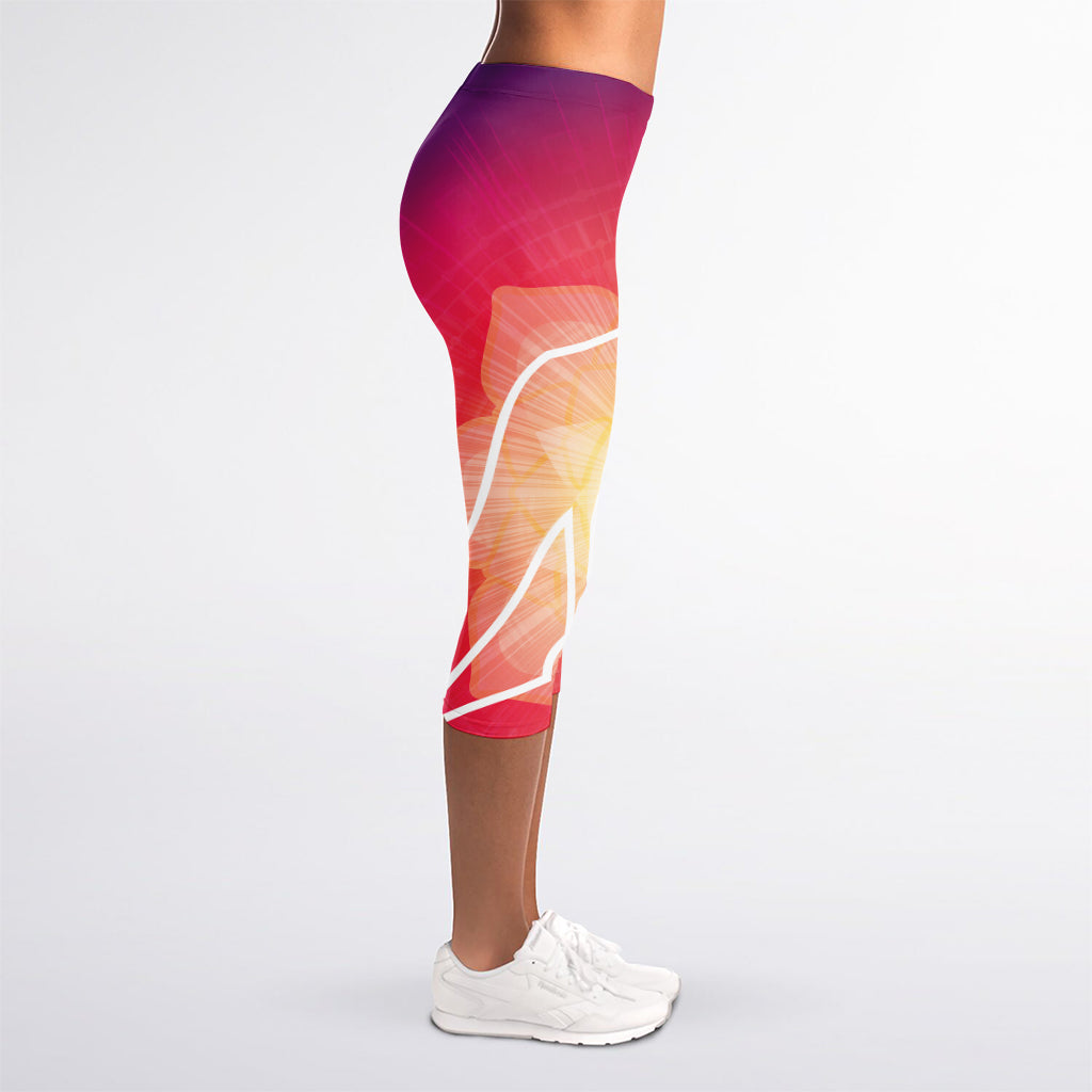 Mandala Chakras Aura Print Women's Capri Leggings