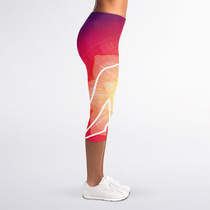 Mandala Chakras Aura Print Women's Capri Leggings