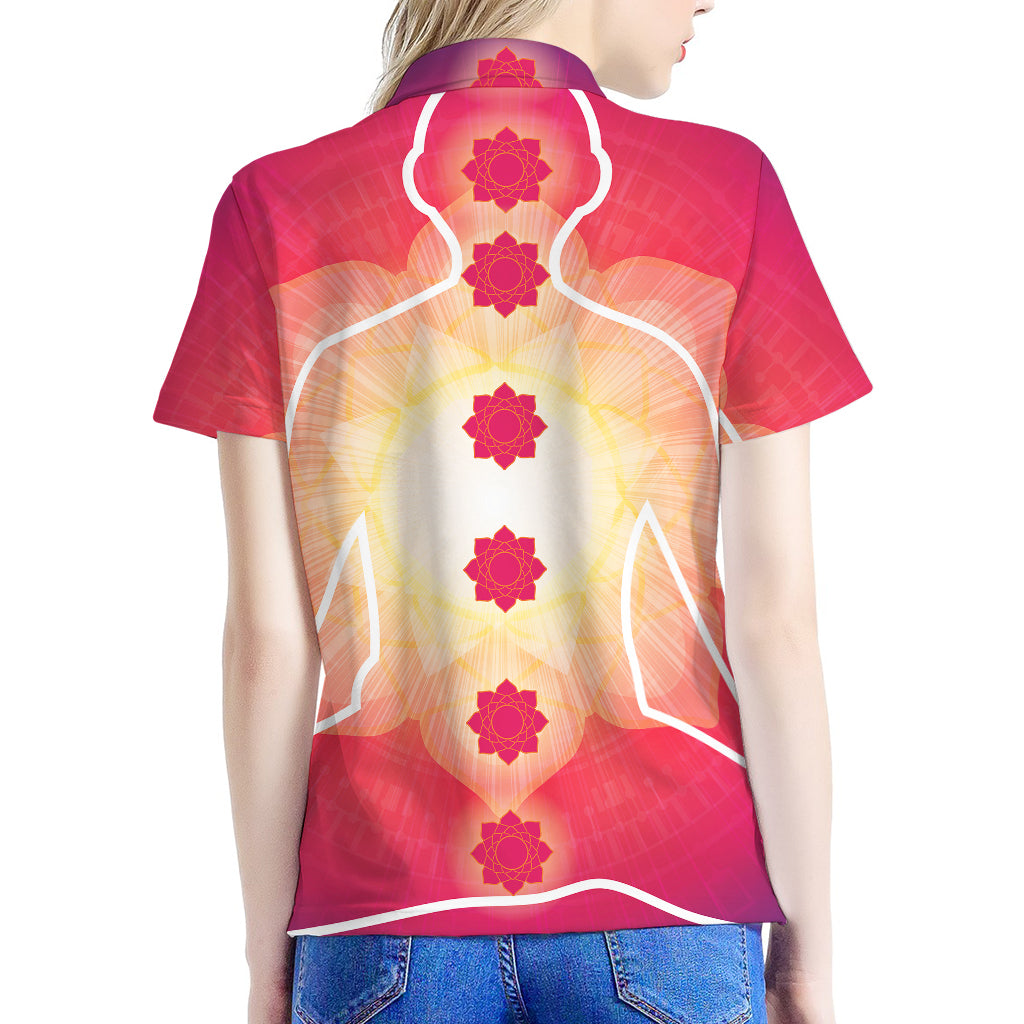 Mandala Chakras Aura Print Women's Polo Shirt