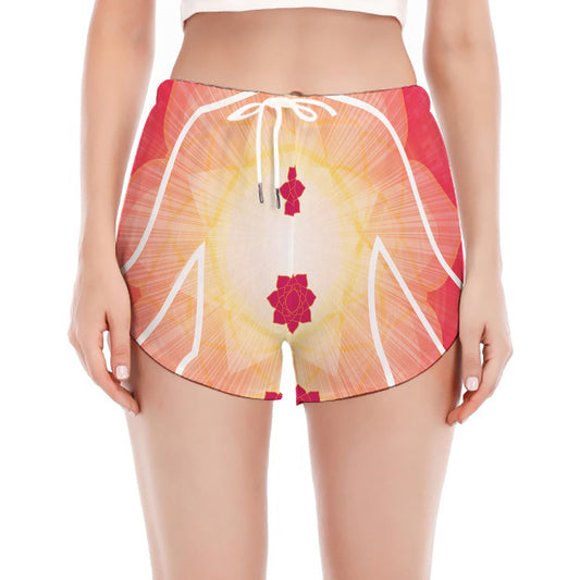 Mandala Chakras Aura Print Women's Split Running Shorts
