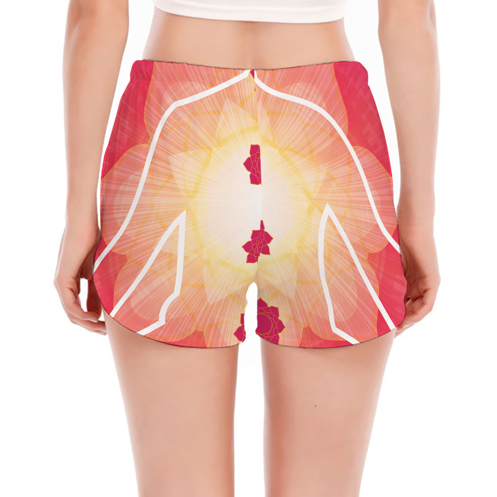 Mandala Chakras Aura Print Women's Split Running Shorts