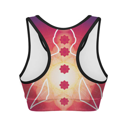 Mandala Chakras Aura Print Women's Sports Bra