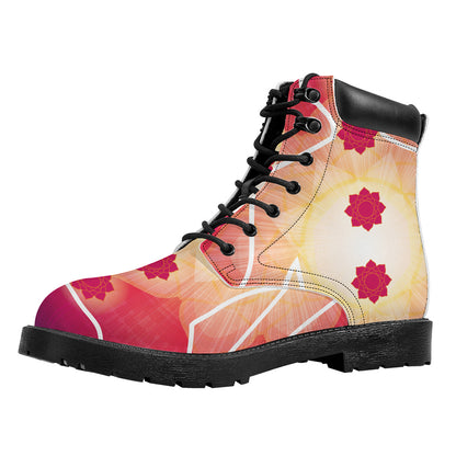 Mandala Chakras Aura Print Work Boots