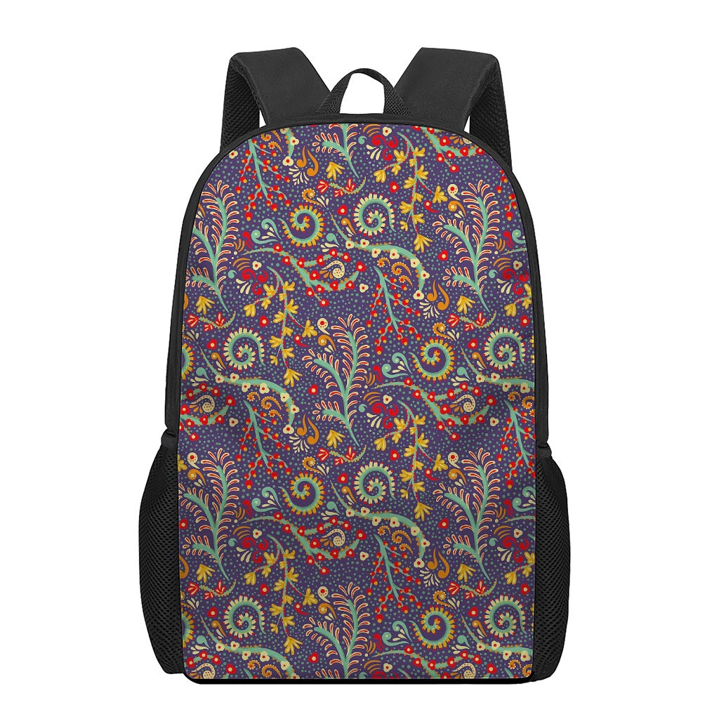 Mandala Floral Bohemian Pattern Print 17 Inch Backpack