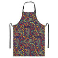 Mandala Floral Bohemian Pattern Print Bib Apron With Pocket