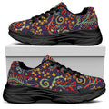 Mandala Floral Bohemian Pattern Print Black Chunky Shoes