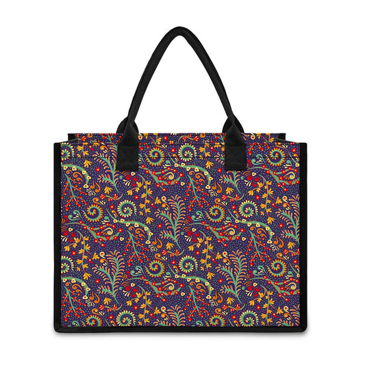 Mandala Floral Bohemian Pattern Print Canvas Tote Bag