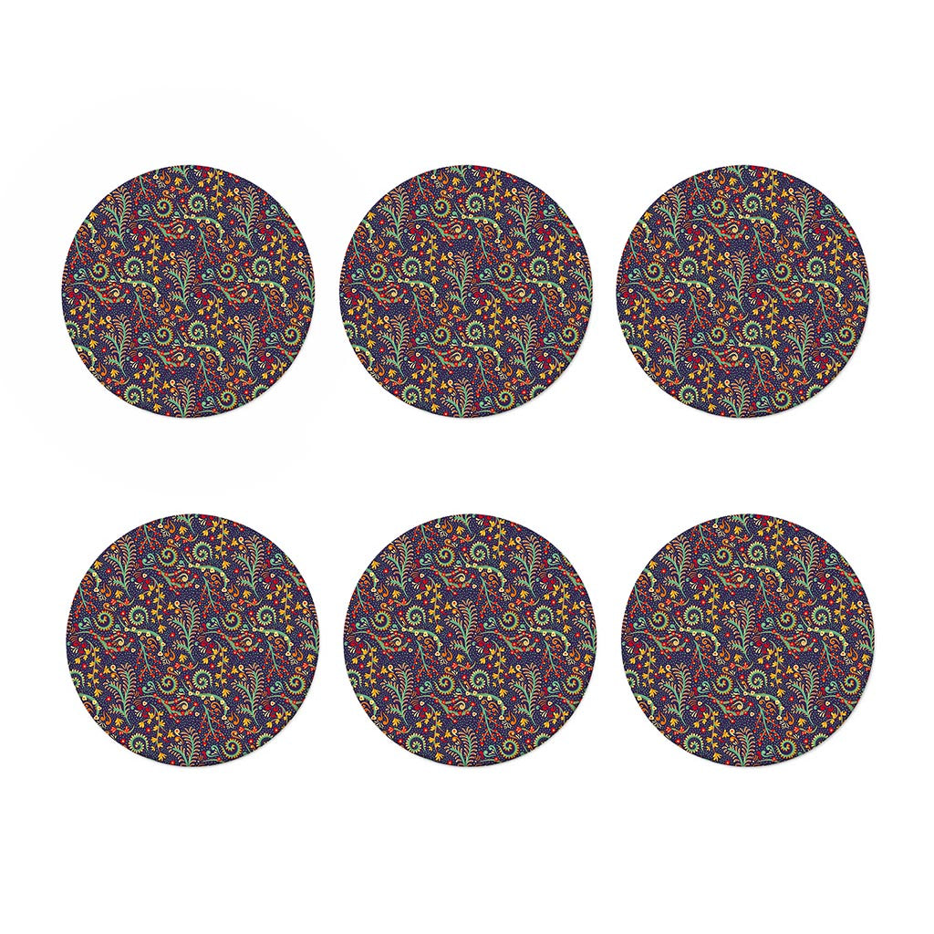 Mandala Floral Bohemian Pattern Print Coaster Set