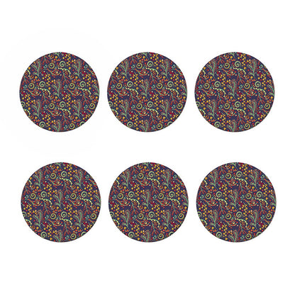 Mandala Floral Bohemian Pattern Print Coaster Set