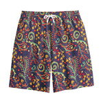Mandala Floral Bohemian Pattern Print Cotton Shorts