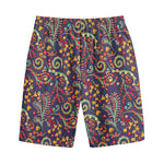 Mandala Floral Bohemian Pattern Print Cotton Shorts