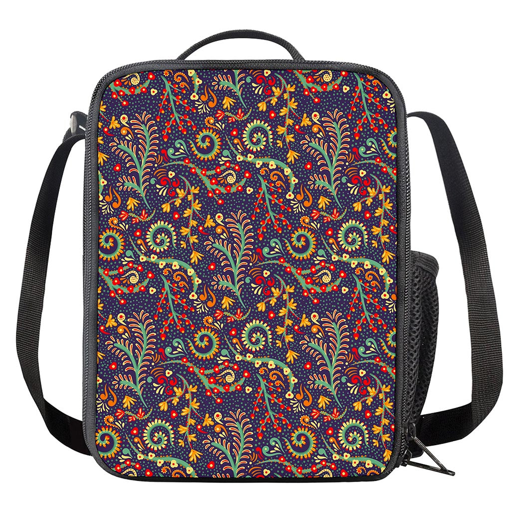 Mandala Floral Bohemian Pattern Print Crossbody Lunch Bag