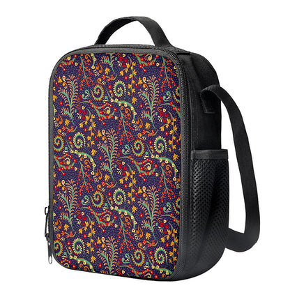 Mandala Floral Bohemian Pattern Print Crossbody Lunch Bag