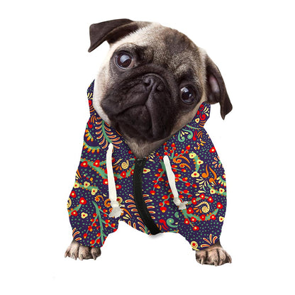 Mandala Floral Bohemian Pattern Print Dog Zip Up Hoodie