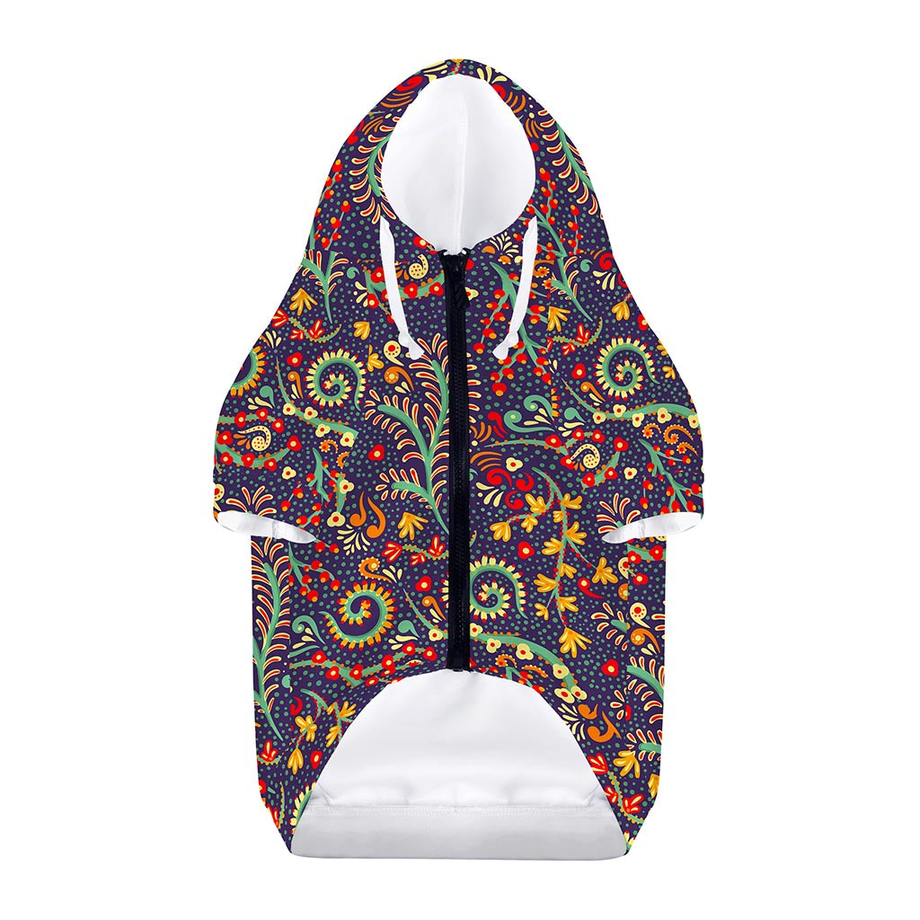 Mandala Floral Bohemian Pattern Print Dog Zip Up Hoodie