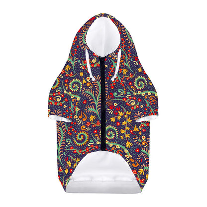 Mandala Floral Bohemian Pattern Print Dog Zip Up Hoodie