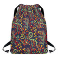 Mandala Floral Bohemian Pattern Print Drawstring Backpack