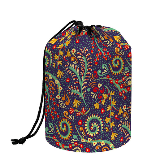 Mandala Floral Bohemian Pattern Print Drawstring Makeup Bag