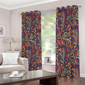 Mandala Floral Bohemian Pattern Print Extra Wide Grommet Curtains