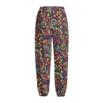 Mandala Floral Bohemian Pattern Print Fleece Lined Knit Pants
