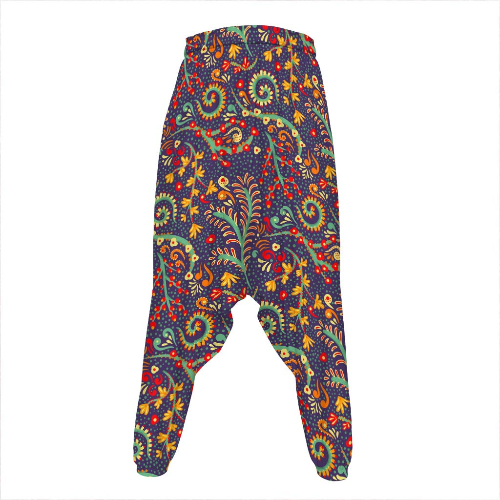 Mandala Floral Bohemian Pattern Print Hammer Pants