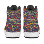 Mandala Floral Bohemian Pattern Print High Top Leather Sneakers