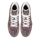 Mandala Floral Bohemian Pattern Print High Top Leather Sneakers