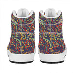 Mandala Floral Bohemian Pattern Print High Top Leather Sneakers