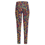 Mandala Floral Bohemian Pattern Print High-Waisted Pocket Leggings
