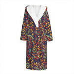 Mandala Floral Bohemian Pattern Print Hooded Bathrobe