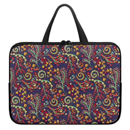 Mandala Floral Bohemian Pattern Print Laptop Sleeve With Handle