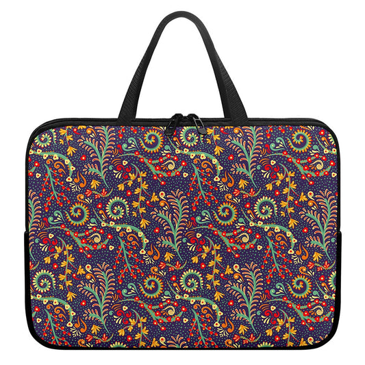 Mandala Floral Bohemian Pattern Print Laptop Sleeve With Handle