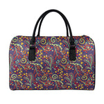 Mandala Floral Bohemian Pattern Print Leather Duffle Bag