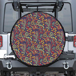 Mandala Floral Bohemian Pattern Print Leather Spare Tire Cover