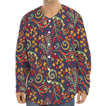Mandala Floral Bohemian Pattern Print Long Sleeve Baseball Jersey