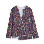 Mandala Floral Bohemian Pattern Print Long Sleeve Short Coat